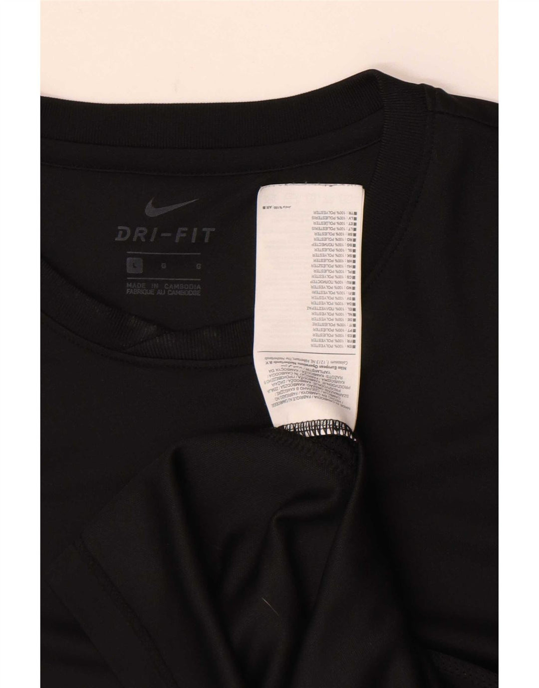 Nike Mens Dri Fit T-Shirt Top Large Black Polyester