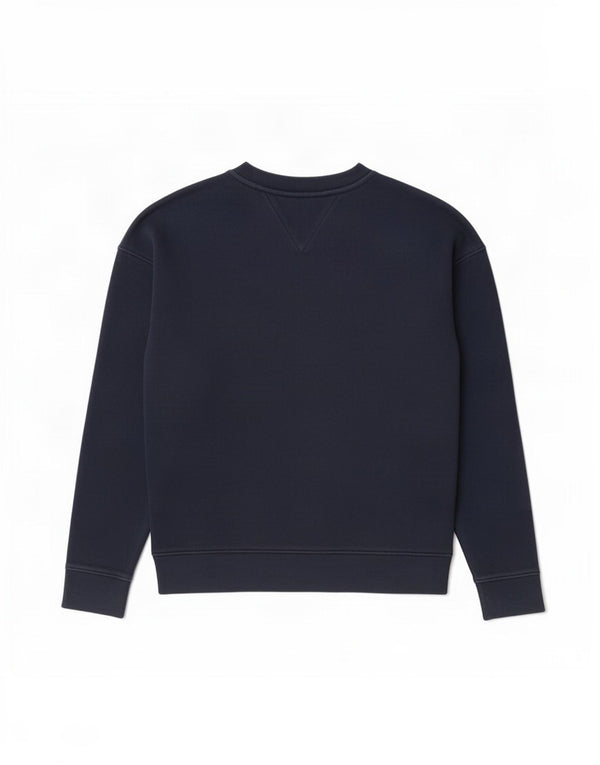 Tommy Hilfiger Womens Oversized Sweatshirt Jumper UK 6 XS Navy Blue Cotton