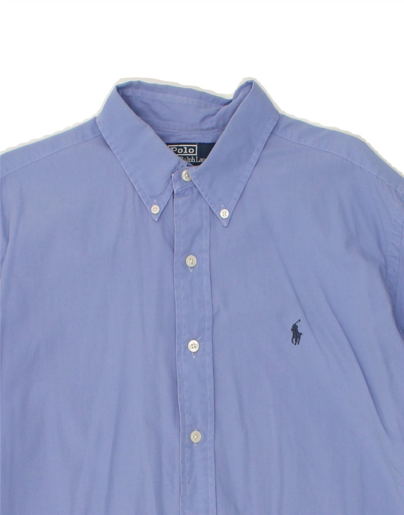 POLO RALPH LAUREN Mens Ellington Short Sleeve Shirt Large Blue Cotton Vintage Polo Ralph Lauren and Second-Hand Polo Ralph Lauren from Messina Hembry 