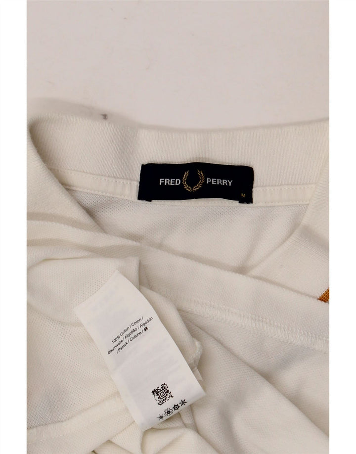 Fred Perry Mens Polo Shirt Medium White Cotton