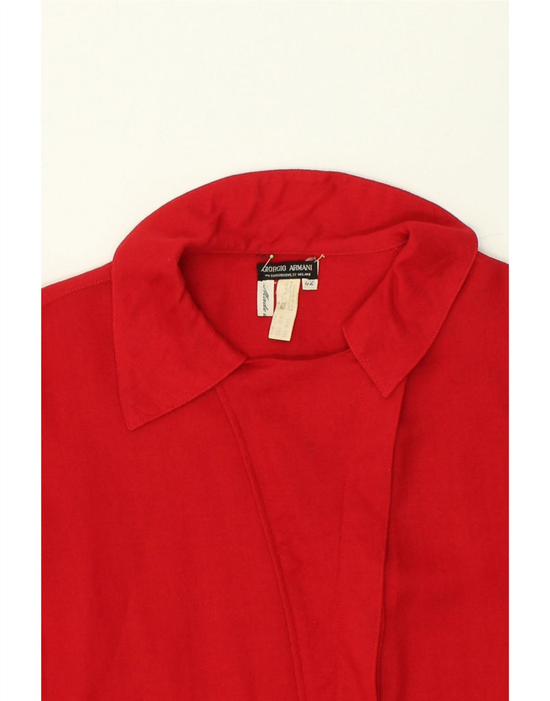 GIORGIO ARMANI Womens Shirt IT 42 Medium Red Cotton | Vintage Giorgio Armani | Thrift | Second-Hand Giorgio Armani | Used Clothing | Messina Hembry 