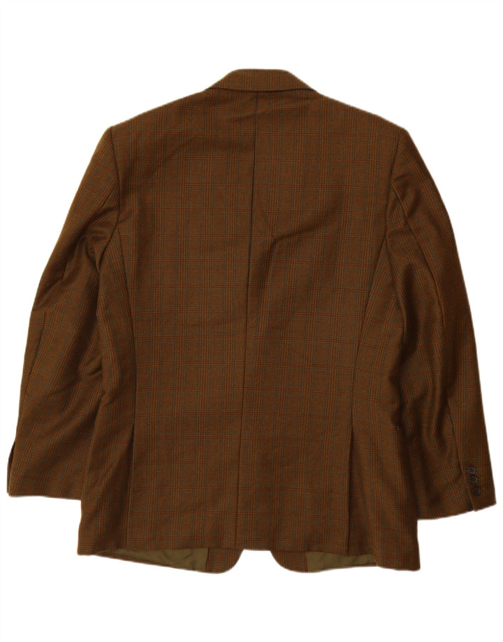 VINTAGE Mens 2 Button Blazer Jacket UK 38 Medium Brown Houndstooth