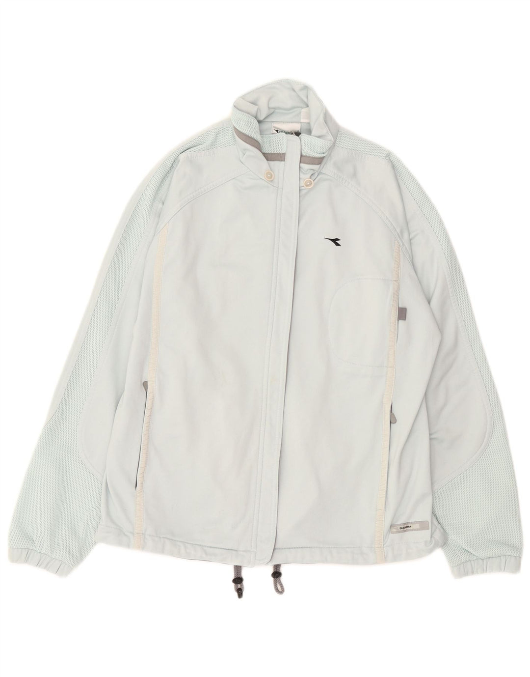 Diadora Womens Tracksuit Top Jacket UK 36 Small Blue Polyester