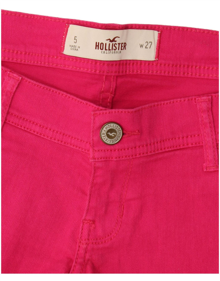Hollister Womens Denim Distressed Hot Pants US 5 Small W27 Pink