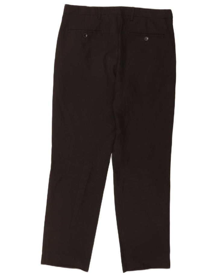 Marks & Spencer Mens Regular Fit Chino Trousers W32 L31 Black Polyester