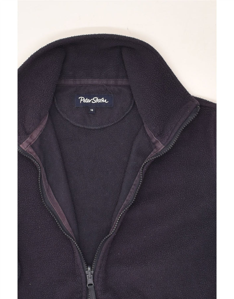 PETER STORM Womens Fleece Jacket UK 14 Large Navy Blue Polyester | Vintage Peter Storm | Thrift | Second-Hand Peter Storm | Used Clothing | Messina Hembry 