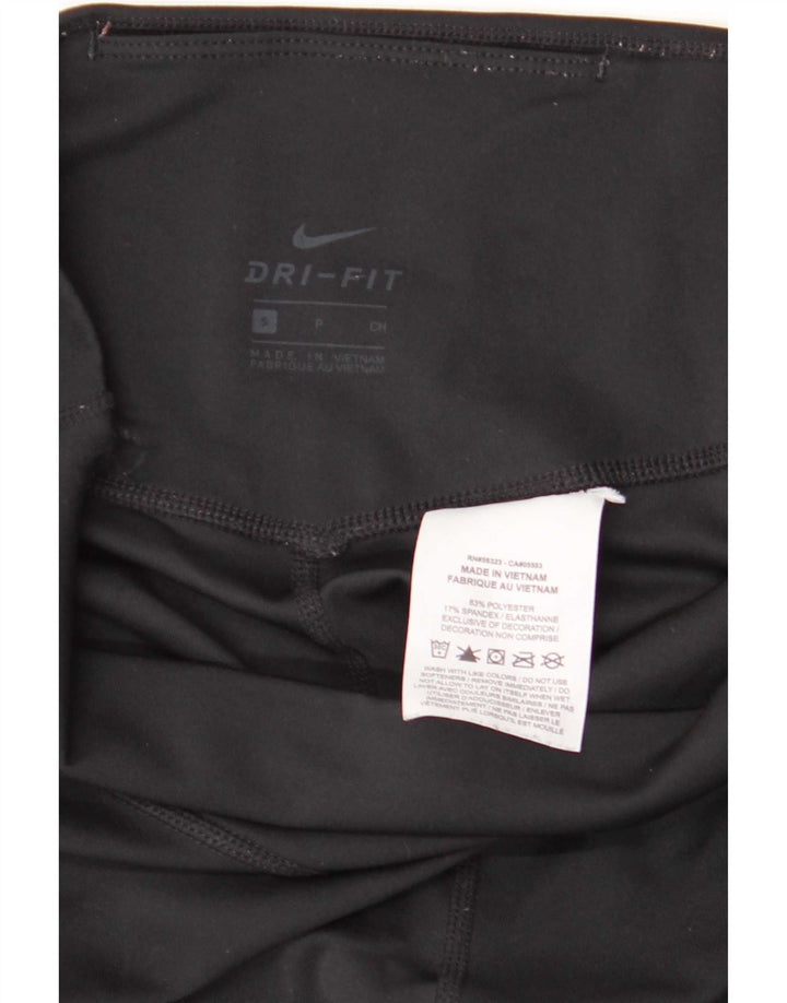 Nike Womens Graphic Leggings UK 10 Small Black Polyester
