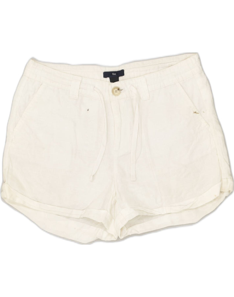 GAP Womens Hot Pants US 4 Small W30 White Linen | Vintage Gap | Thrift | Second-Hand Gap | Used Clothing | Messina Hembry 