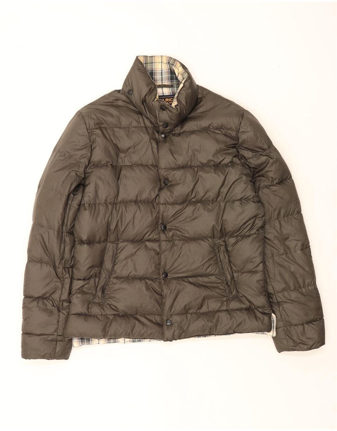 Woolrich Mens Padded Jacket UK 40 Large Khaki Nylon Classic