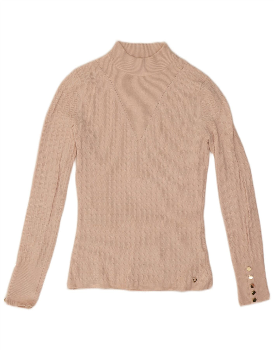 Guess Womens Turtle Neck Jumper Sweater UK 6 XS Pink