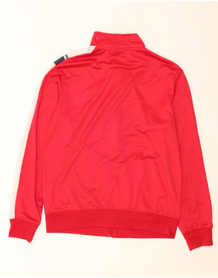 DIADORA Womens Tracksuit Top Jacket UK 16 Large Red Colourblock Polyester