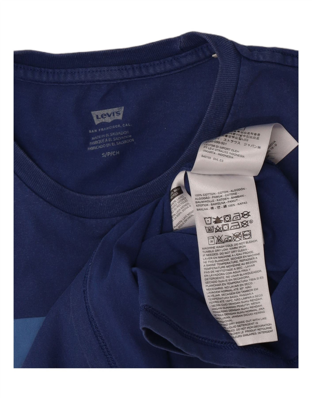 Levi's Mens Graphic T-Shirt Top Small Blue Cotton
