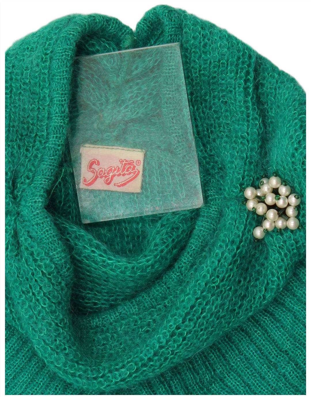 Vintage Womens Oversized Turtle Neck Jumper Sweater UK 18 XL Green