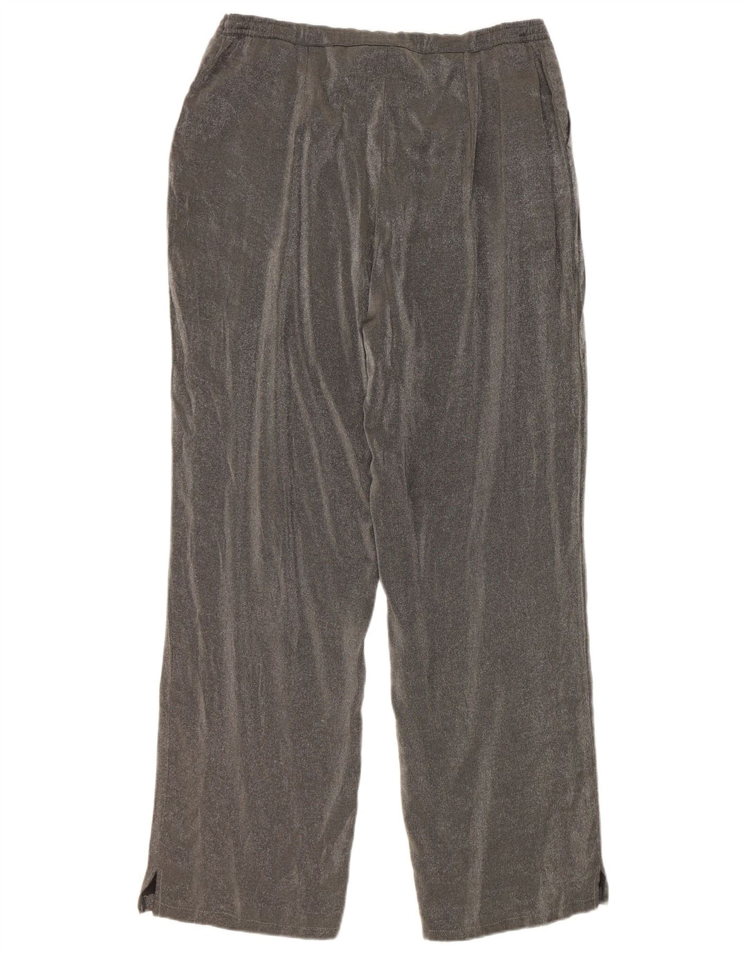 Marks & Spencer Womens Straight Casual Trousers W32 L30 Grey Viscose