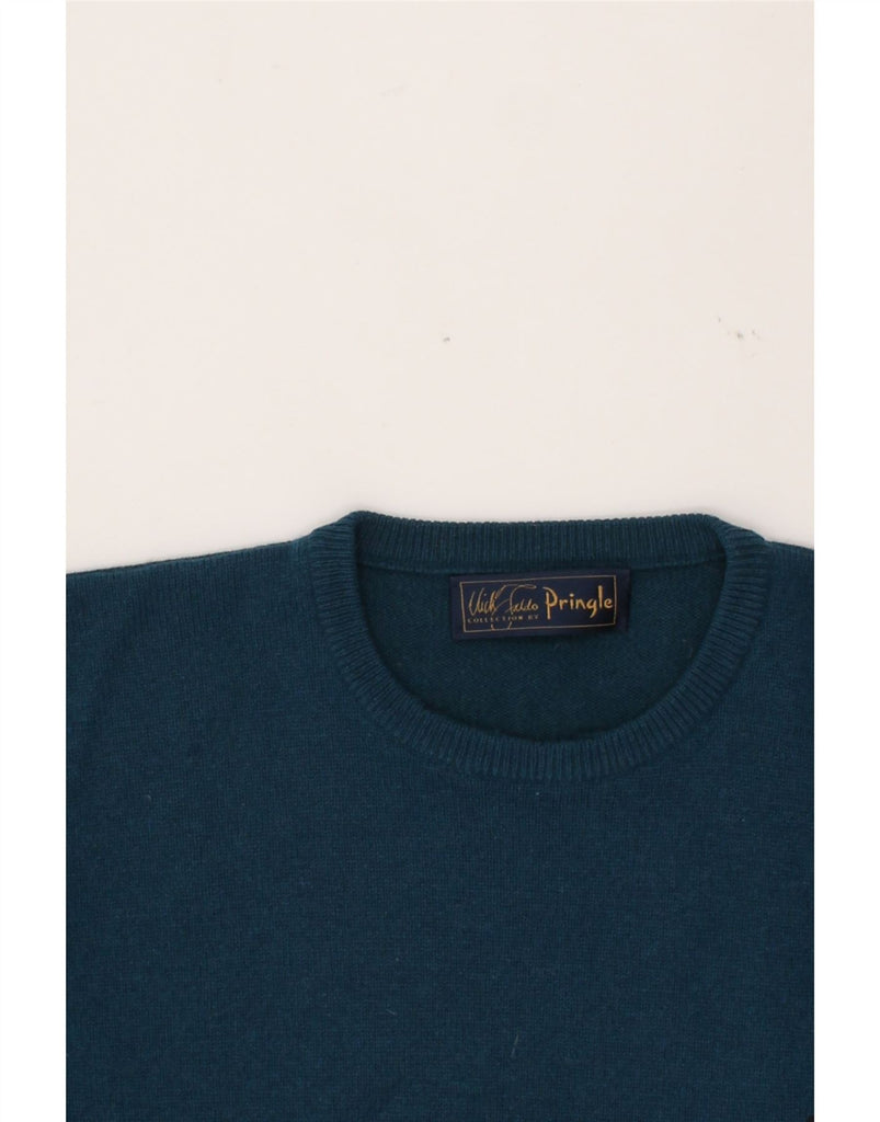 PRINGLE Mens Crew Neck Jumper Sweater Small Blue Wool Vintage Pringle and Second-Hand Pringle from Messina Hembry 