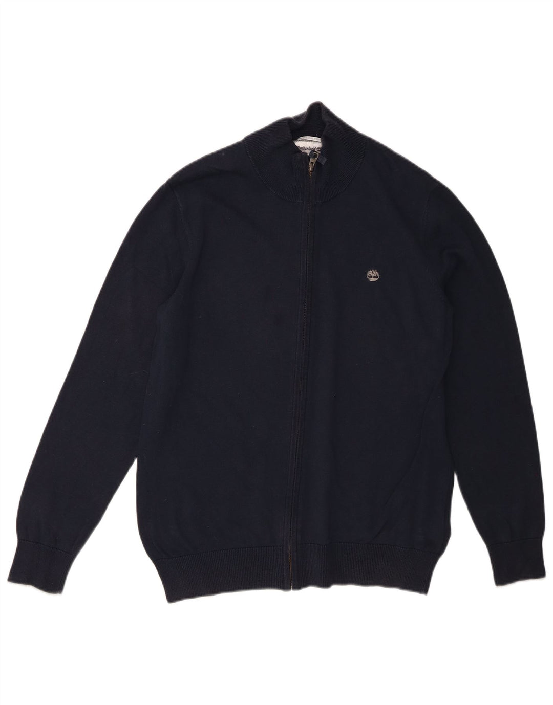 TIMBERLAND Mens Cardigan Sweater Medium Navy Blue Cotton
