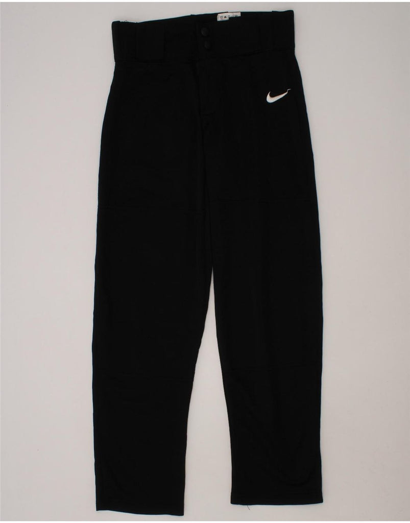 NIKE Girls Straight Trousers 9-10 Years Medium W24 L24 Black Polyester Vintage Nike and Second-Hand Nike from Messina Hembry 