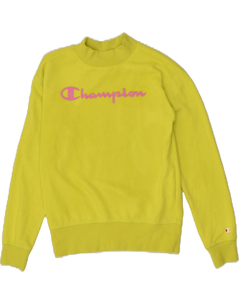 CHAMPION Girls Graphic Sweatshirt Jumper 13-14 Years XL  Green Cotton | Vintage Champion | Thrift | Second-Hand Champion | Used Clothing | Messina Hembry 