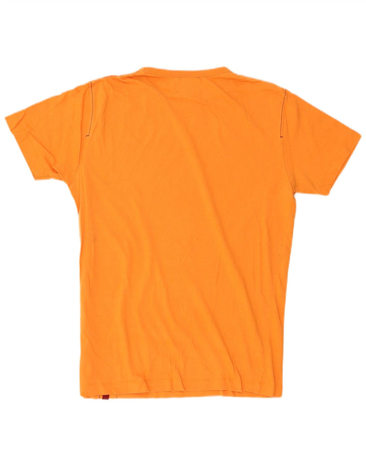 Jack & Jones Mens Graphic T-Shirt Top Medium Orange Cotton