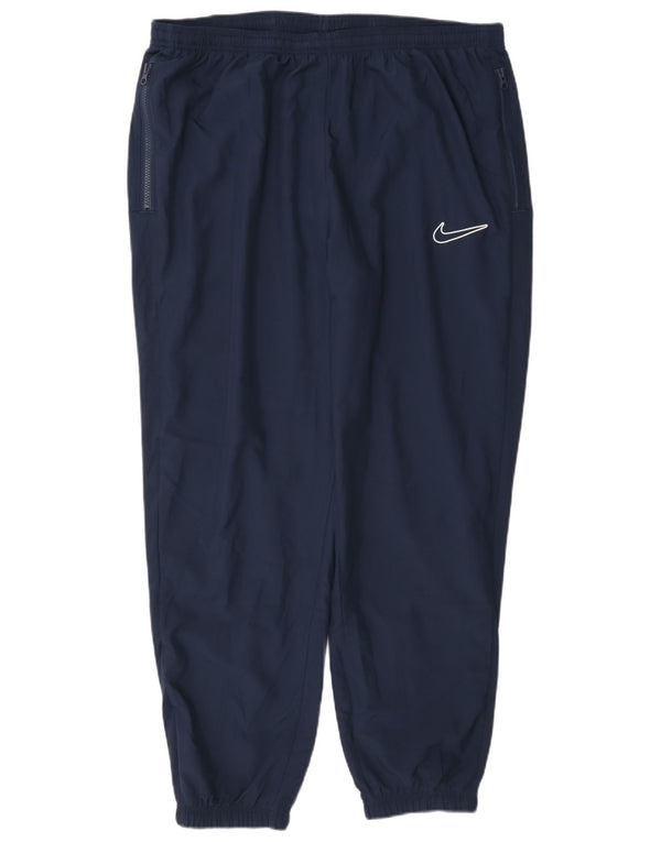 Nike Mens Dri Fit Tracksuit Trousers Joggers XL Navy Blue Polyester