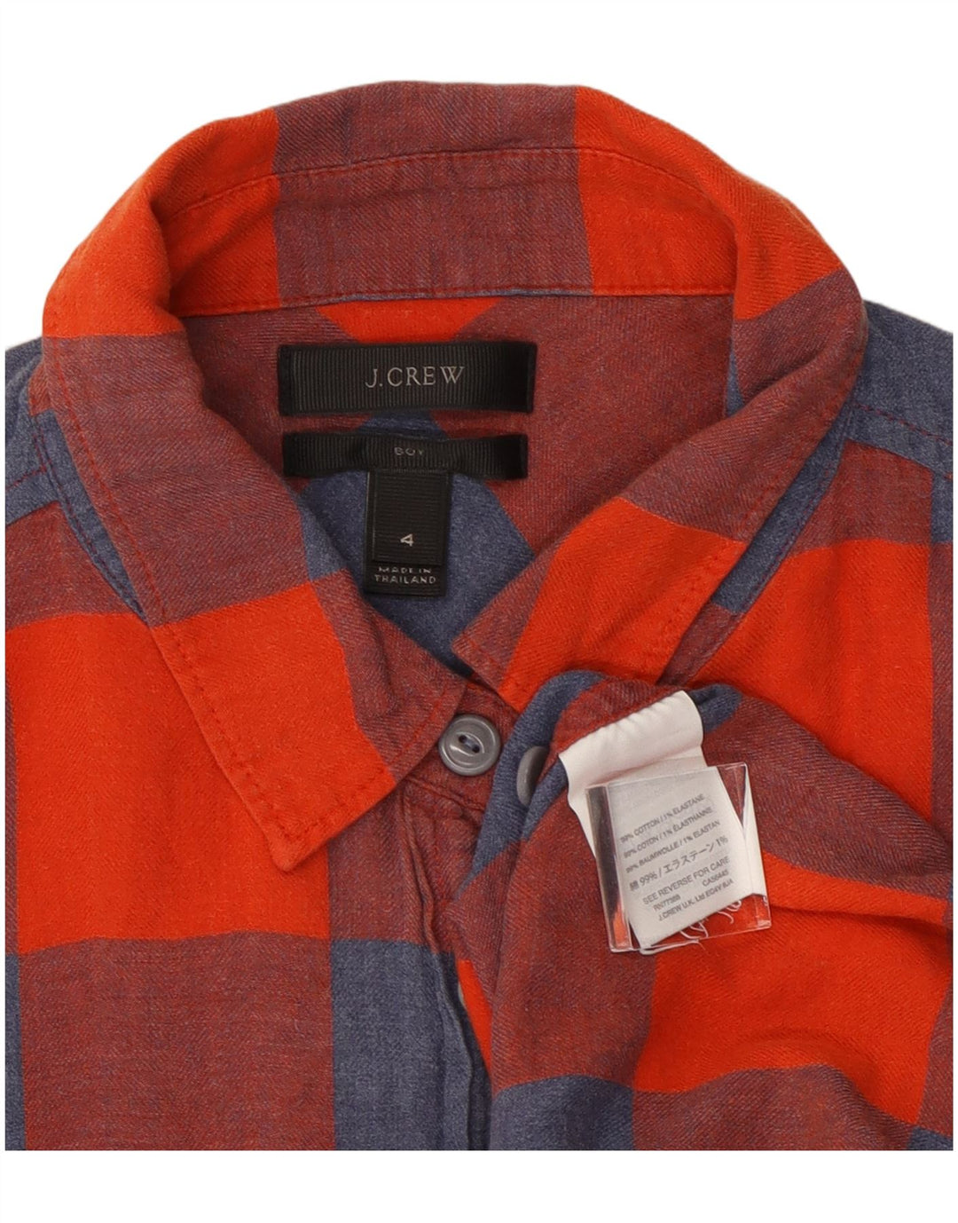 J. Crew Womens Flannel Shirt US 4 Small Red Check Cotton