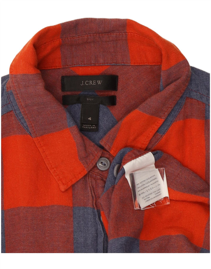 J. Crew Womens Flannel Shirt US 4 Small Red Check Cotton