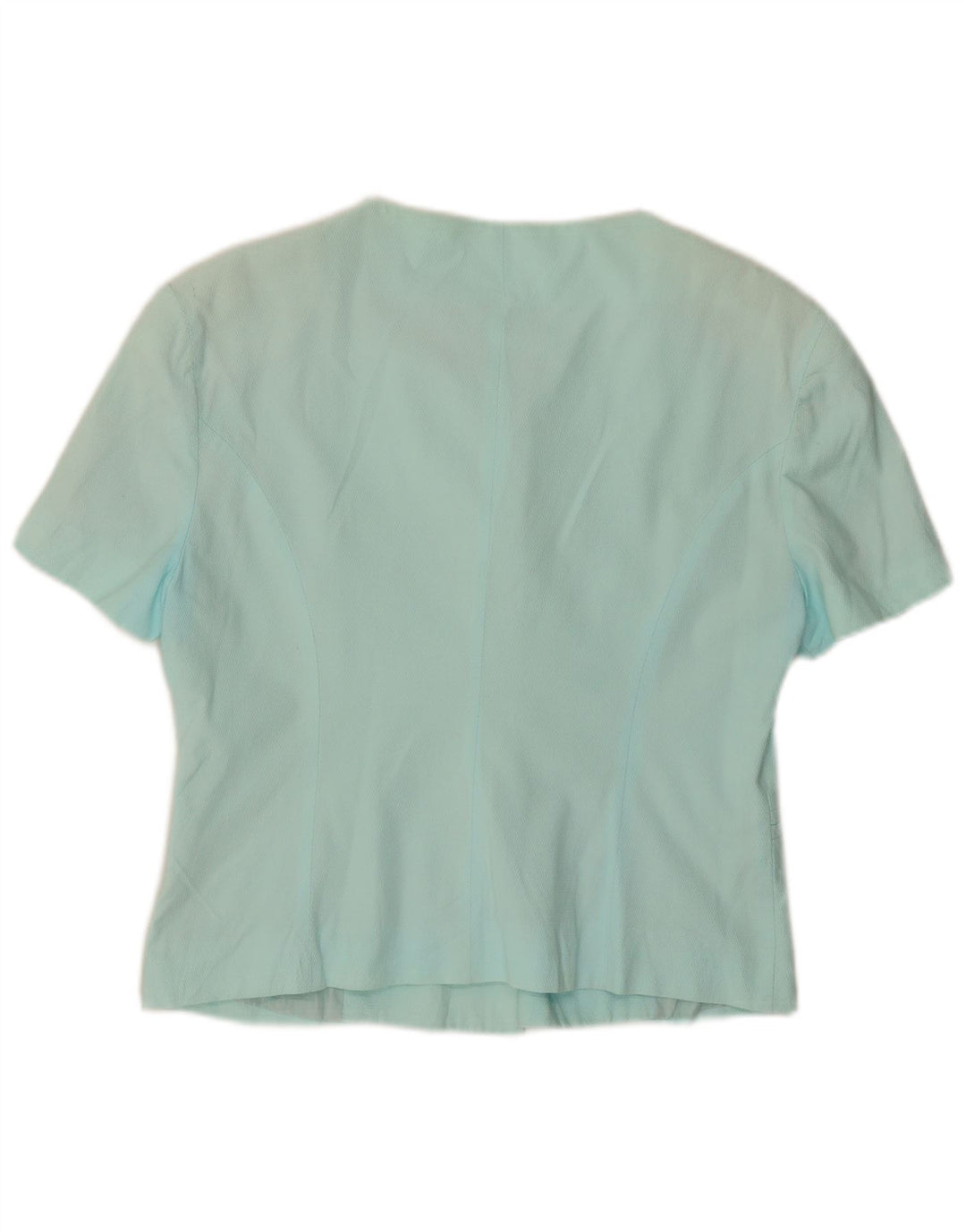 BENETTON Womens 5 Button Short Sleeve Blazer Jacket IT 44 Medium Turquoise