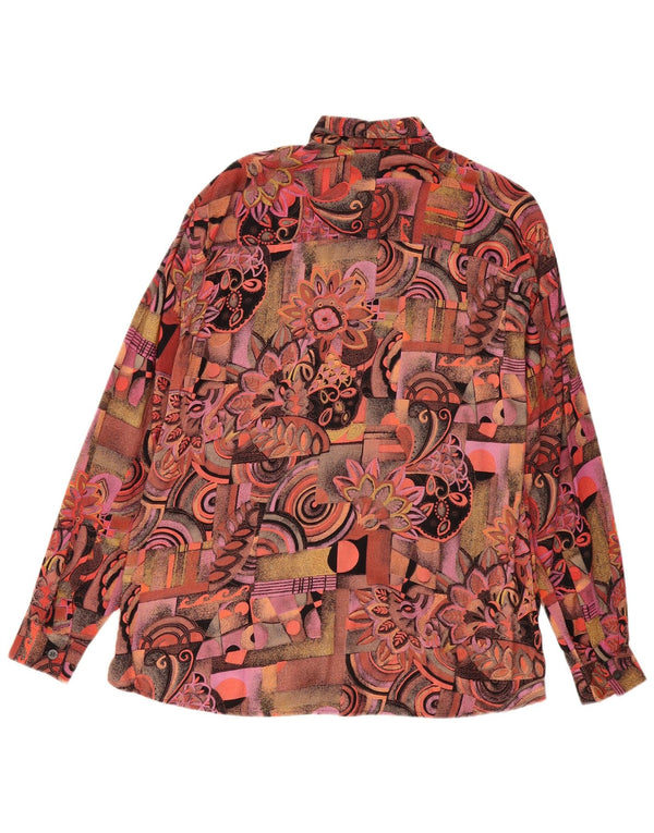 Vintage Mens Shirt Size 41/42 Large Multicoloured Floral Viscose