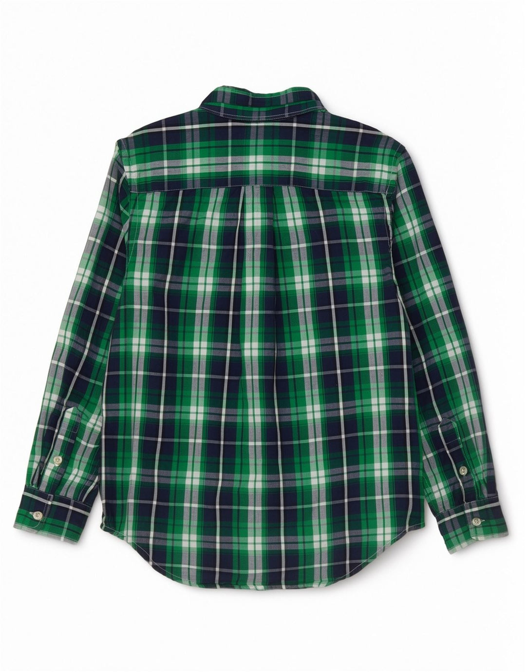 Chaps Boys Shirt 10-11 Years Medium Green Check Cotton