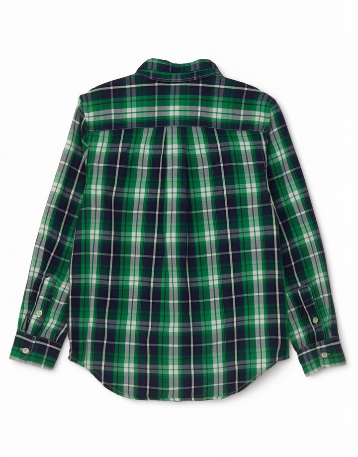 Chaps Boys Shirt 10-11 Years Medium Green Check Cotton