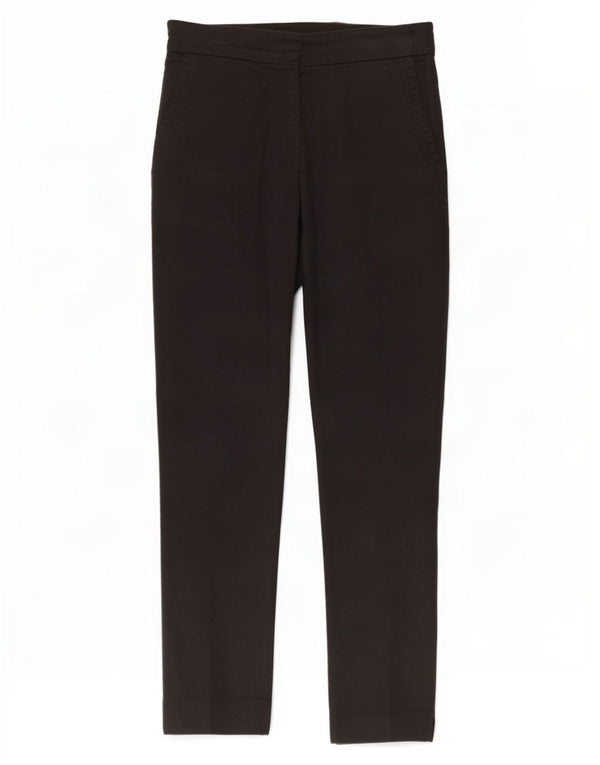 Zara Womens Straight Chino Trousers Small W27 L27 Black Cotton