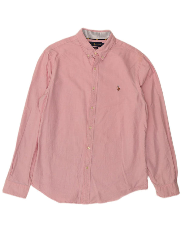 Ralph Lauren Mens Slim Fit Shirt Large Pink Cotton