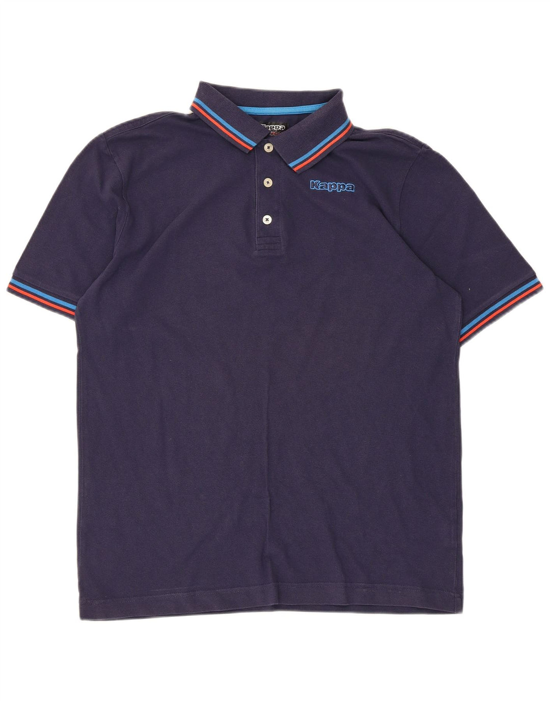 Kappa Mens Polo Shirt Large Navy Blue Cotton