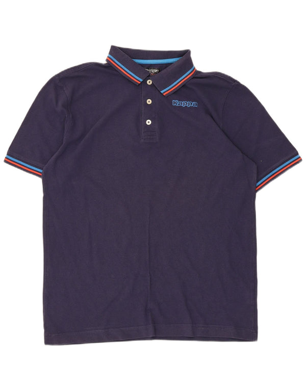 Kappa Mens Polo Shirt Large Navy Blue Cotton