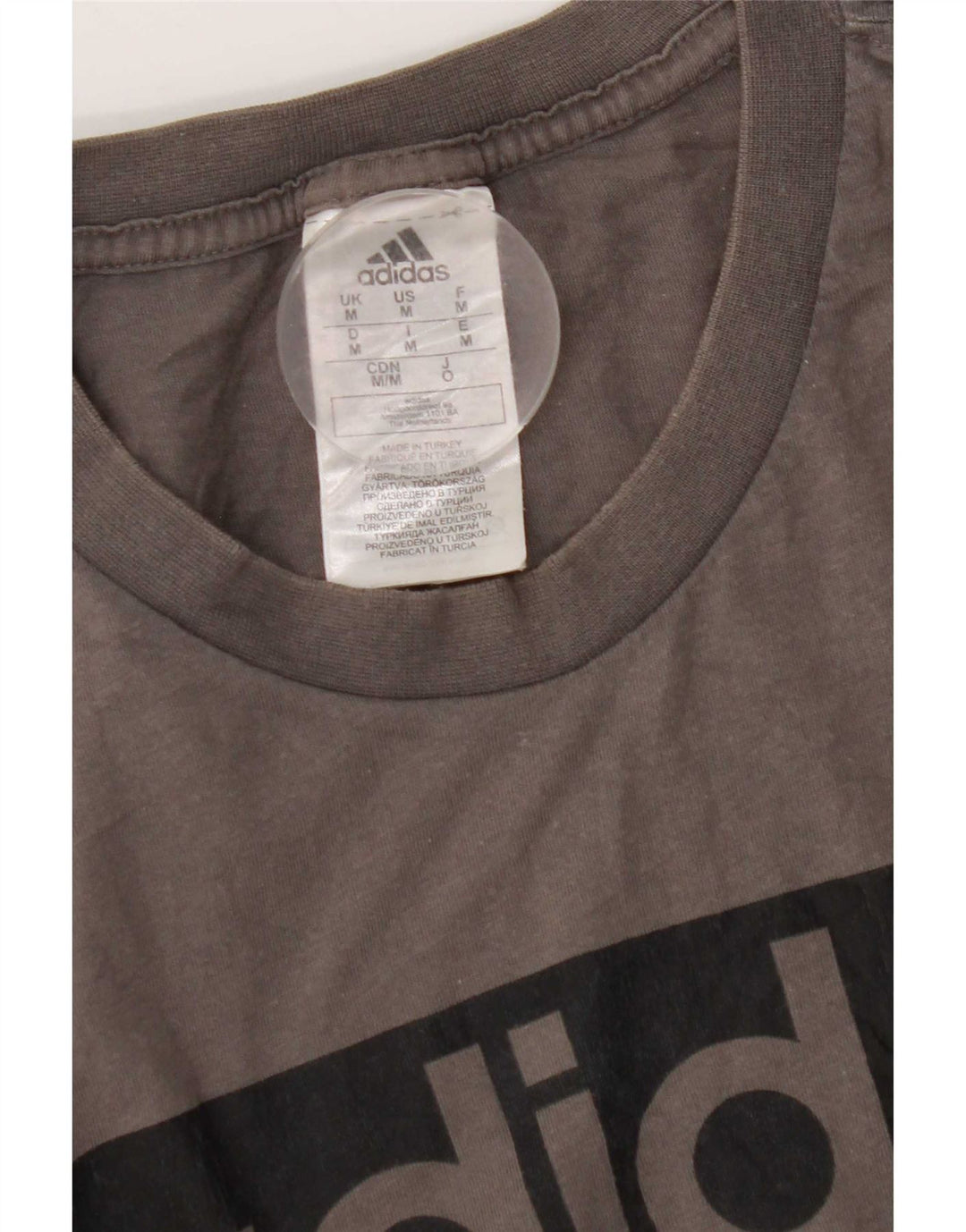 Adidas Mens Graphic T-Shirt Top Medium Grey Cotton