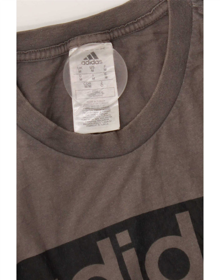 Adidas Mens Graphic T-Shirt Top Medium Grey Cotton