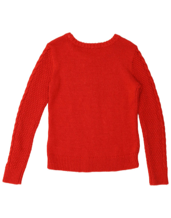 Hollister Womens Boat Neck Jumper Sweater UK 6 XS Red Acrylic