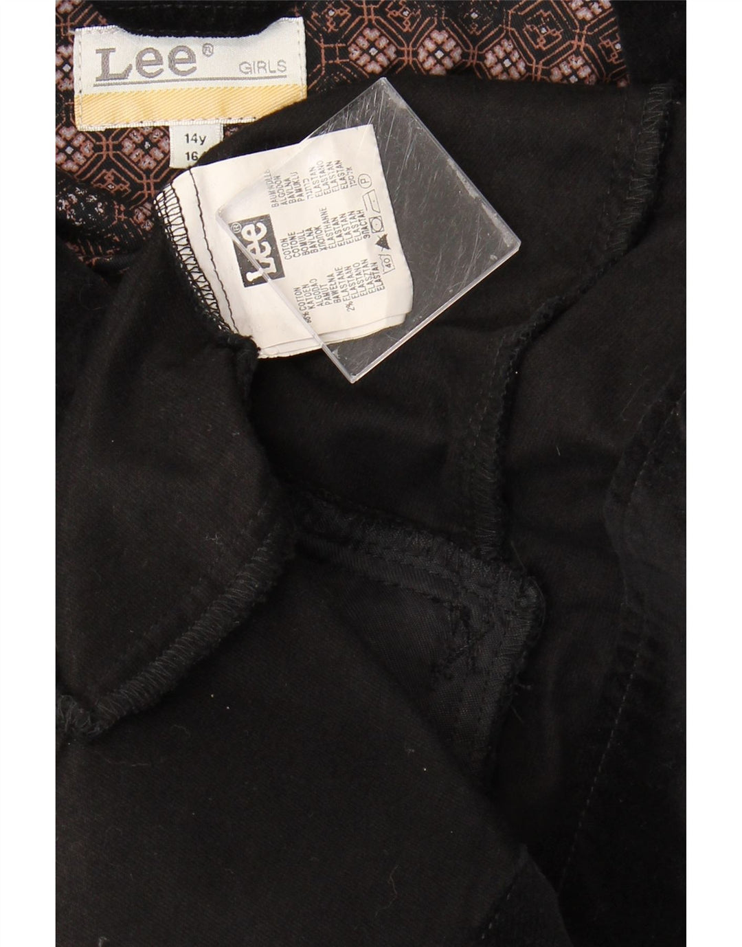 LEE Girls Velvet Utility Jacket 13-14 Years Black Cotton