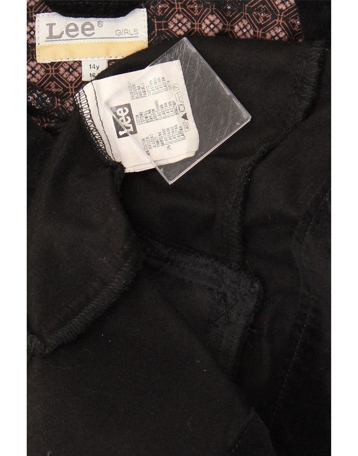 LEE Girls Velvet Utility Jacket 13-14 Years Black Cotton