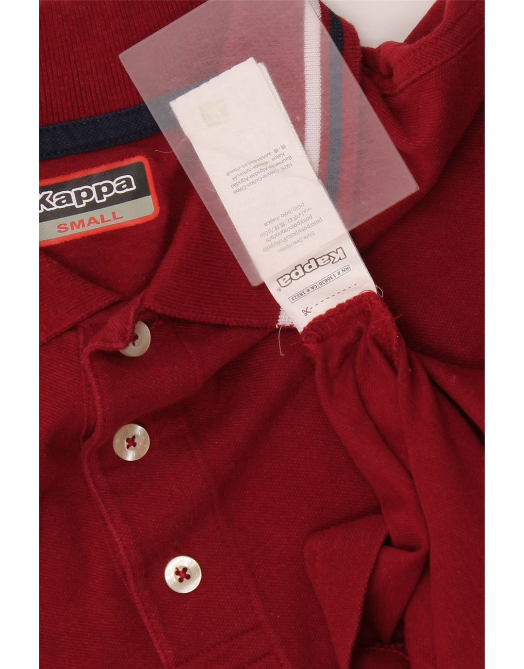 Kappa Mens Polo Shirt Small Burgundy Cotton