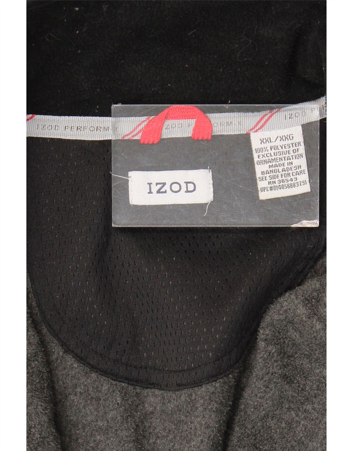 Izod Mens Fleece Jacket UK 44 2XL Grey Colourblock Polyester