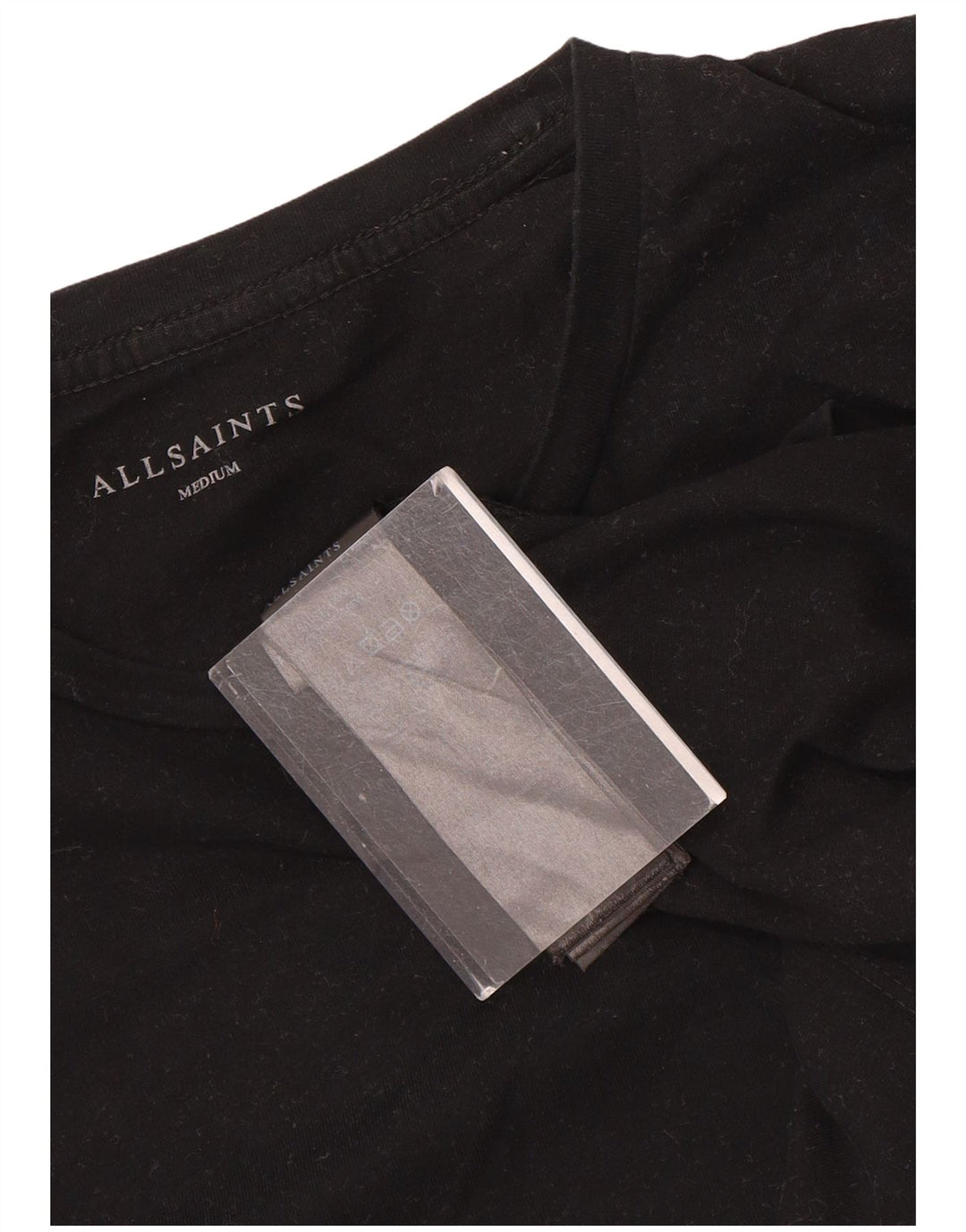 All Saints Mens T-Shirt Top Medium Black Cotton