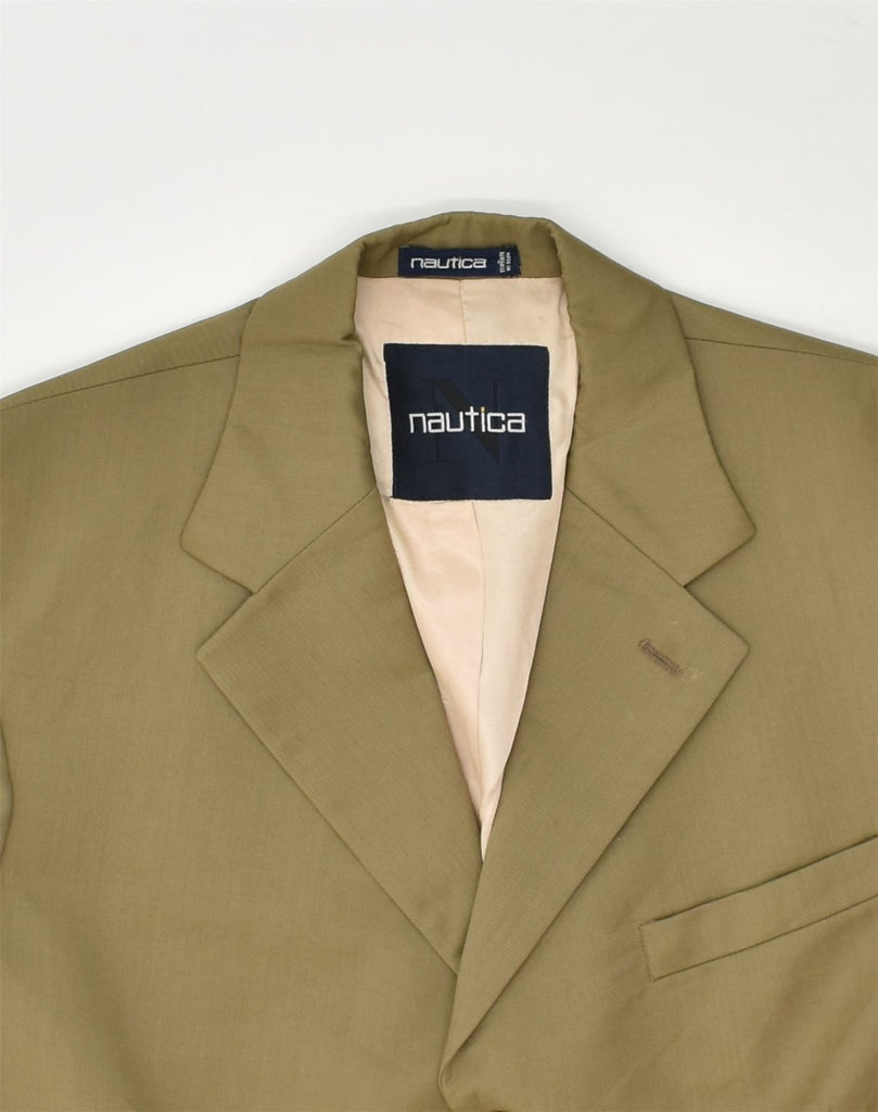 NAUTICA Mens 3 Button Blazer Jacket UK 40 Large Beige Wool | Vintage Nautica | Thrift | Second-Hand Nautica | Used Clothing | Messina Hembry 