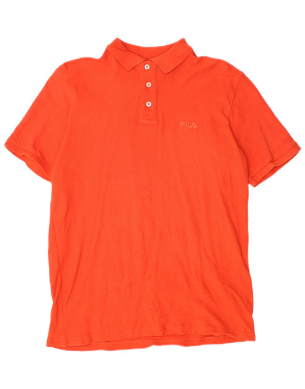 Fila Mens Polo Shirt Medium Orange Cotton