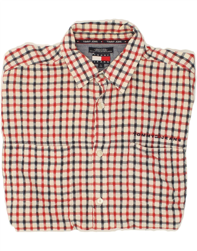 TOMMY HILFIGER Mens Shirt Large Multicoloured Check Cotton | Vintage Tommy Hilfiger | Thrift | Second-Hand Tommy Hilfiger | Used Clothing | Messina Hembry 