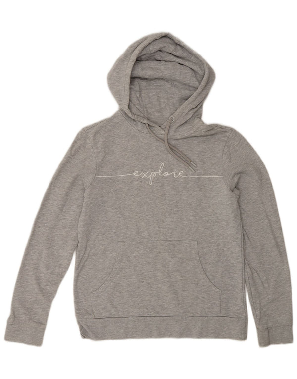 Mountain Warehouse Womens Graphic Hoodie Jumper UK 10 Small Grey Flecked