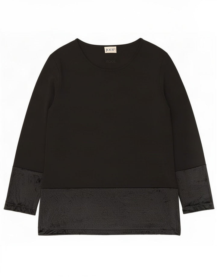 Joop Womens Top Long Sleeve IT 46 Large Black Viscose