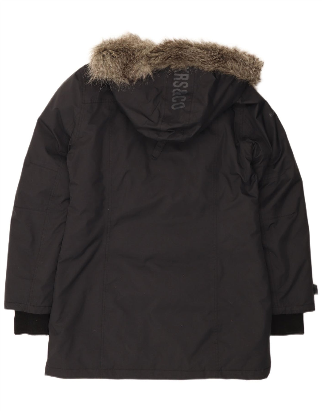 Kangaroos Womens Hooded Windbreaker Coat UK 16 Large Black