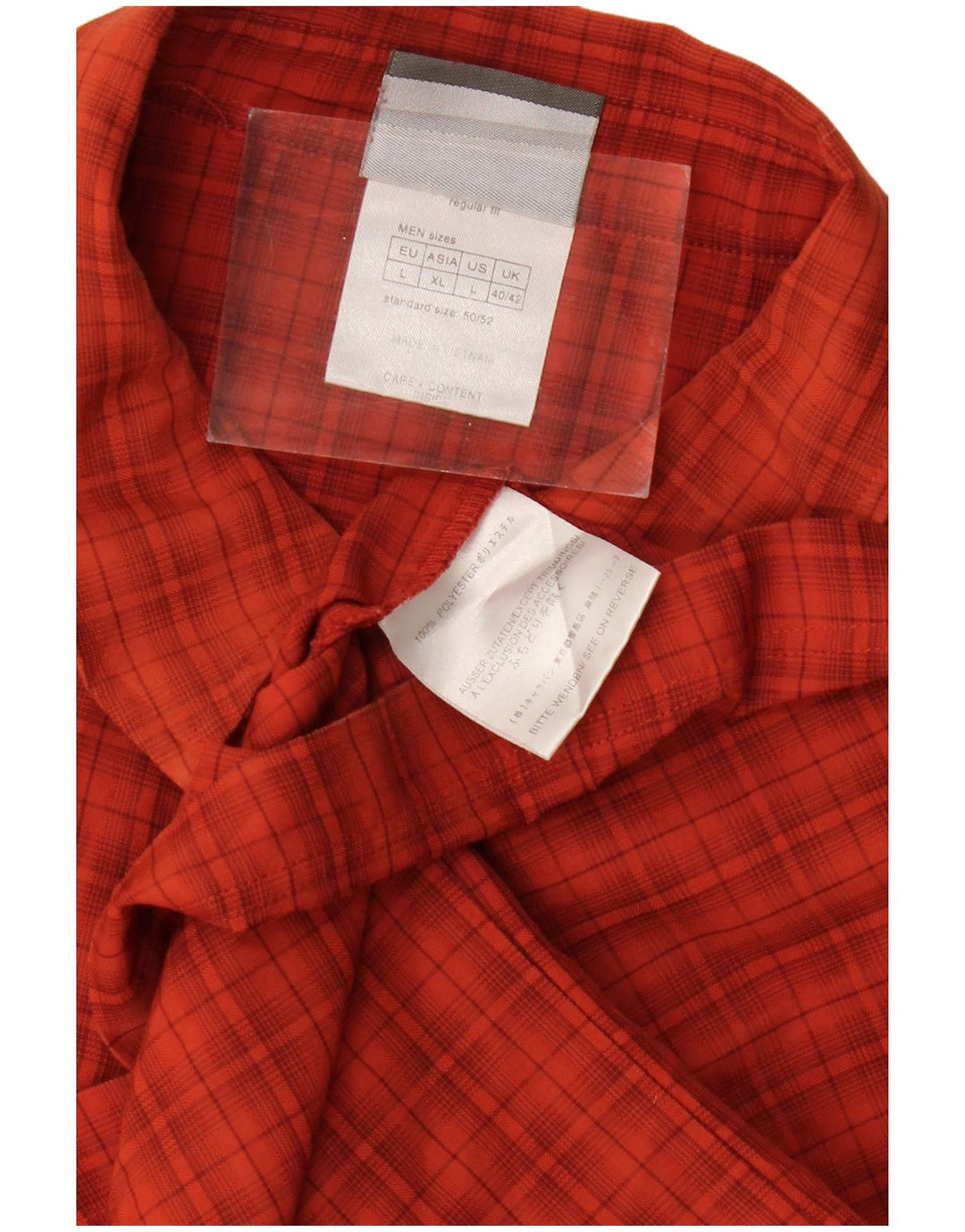 JACK WOLFSKIN Mens Short Sleeve Shirt UK 40/42 Large Red Check Polyester