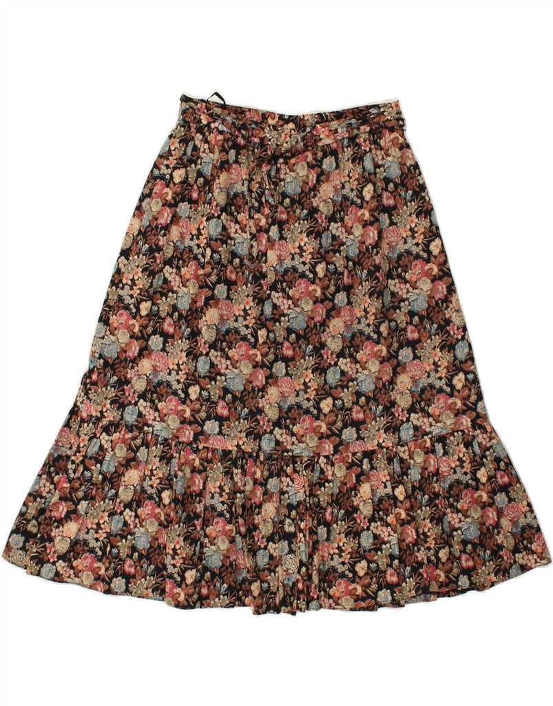 HIRSCH Womens A-Line Skirt W29 Medium  Brown Floral Cotton | Vintage Hirsch | Thrift | Second-Hand Hirsch | Used Clothing | Messina Hembry 